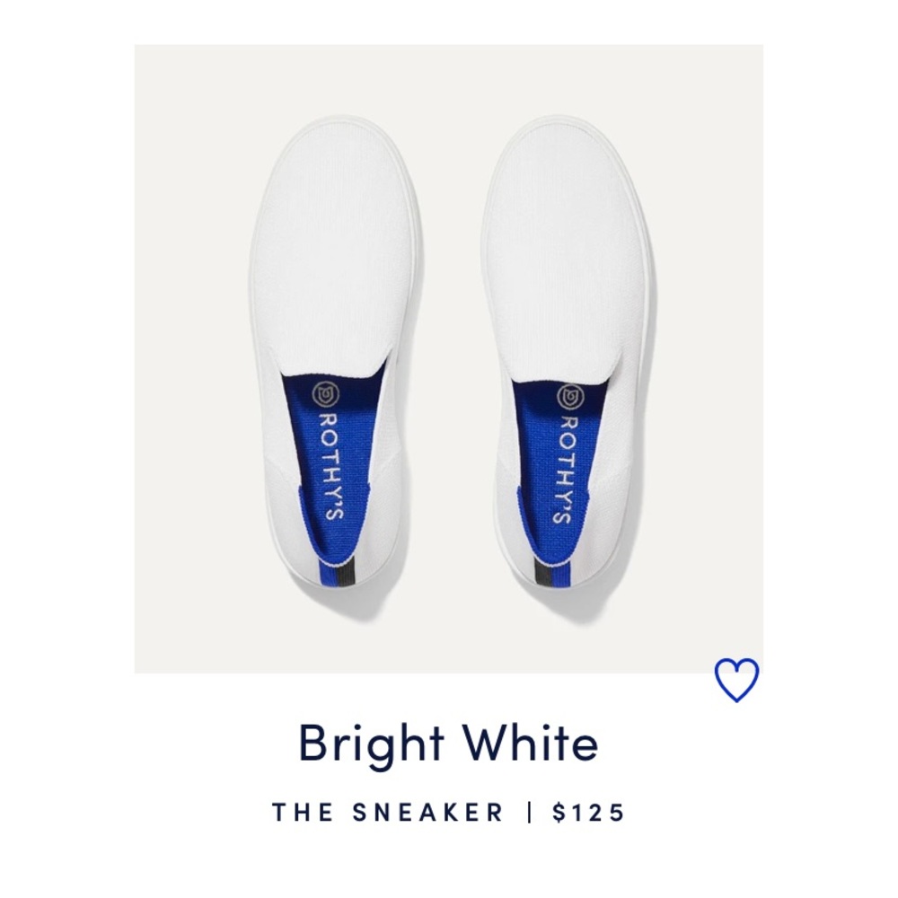 Authentic Rothy’s Bright White sneakers Sz 8